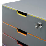 Cassettiera Varicolor Safe - 28 x 29,2 x 35,6 cm - 4 cassetti - con serratura - Durable - immagine 4