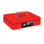 Cassetta portavalori Deluxe - 23 x 18,5 x 8 cm - rosso - Iternet - immagine 2