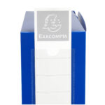 Scatola per archivio box - con bottone - 25 x 33 cm - dorso 10 cm - blu - Exacompta - immagine 3