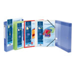 Cartella 3 lembi con elastico angolare Kreacover - A4 - dorso 1,5 cm - PP - blu trasparente - Exacompta - immagine 2
