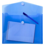 Busta a tasca con chiusura in velcro - PPL - 24 x 32 cm - blu/trasparente - Exacompta - immagine 2