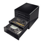 Cassettiera Drawer Cabinet Cube 5 - 28,7 x 27 x 36,3 cm - nero - Leitz - immagine 2