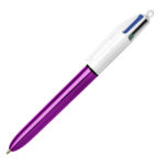 Penna a sfera scatto multifunzione 4 Colours Shine - punta 1,0 mm - fusto colori assortiti - Bic - conf. 12 pezzi - immagine 3