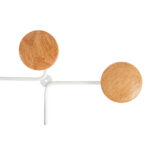 Appendiabiti da muro - 6 posti - 35,5 x 59,5 x 8 cm - metallo/legno - bianco - Alba - immagine 2