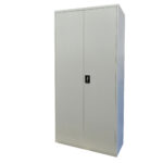 Armadio alto in metallo ad ante battenti - 4 ripiani regolabili - 100x45x200 cm - grigio - Bertesi - immagine 2