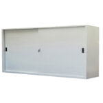 Armadio basso in metallo ad ante scorrevoli - 2 vani e 2 ripiani regolabili - 180x45x90 cm - grigio - Bertesi - immagine 2