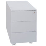 Cassettiere in metallo - 3 cassetti - 40 x 59 x 54 cm - grigio - Bertesi - immagine 3