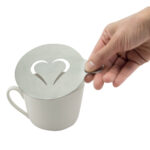 Stencil per caffè - 10 x 12,4 x 0,1 cm - forma cuore e smile - Securit - set 2 pezzi - immagine 4