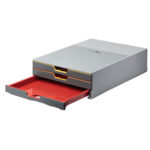 Cassettiera Varicolor portamonitor - 28 x 9,5 x 35,6 cm - 3 cassetti - Durable - immagine 2