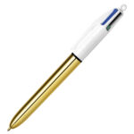 Penna a sfera scatto multifunzione 4 Colours Shine - punta 1,0 mm - fusto oro - Bic – conf. 12 pezzi - immagine 2