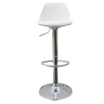 Sgabello Bobba - PPL acciaio cromato - 39 x 42 x 83 / 104 cm - bianco - Paperflow - immagine 2