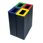 Contenitore gettacarte Bob Color - 30 x 20 x 70 cm - 42 L - metallo - nero - Medial - immagine 2