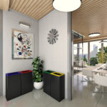 Contenitore gettacarte Bob Color - 30 x 20 x 70 cm - 42 L - metallo - nero - Medial - immagine 4