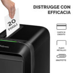 Distruggidocumenti LX-221 - a microframmenti - nero - Fellowes - immagine 3