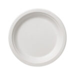 Piatto piano monouso Bio - rotondo - diametro 17,5 cm - cellulosa/canna da zucchero - bianco - Leone - conf. 50 pezzi - immagine 2