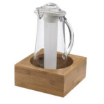 Supporto caraffa - in bamboo - 20x20x8 cm - colore naturale - Leone - immagine 3