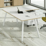 Allungo DX/SX per scrivanie Skinny Metal - 60 x 80 x H 74,4 cm - bianco - immagine 2