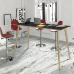 Tavolo alto Woody - 120 x 80 x 105 cm - rovere/nero venato - immagine 2