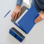 Portablocco Meet - con alette magnetiche - 31 x 25 x 1,4 cm - blu - In Tempo - immagine 3