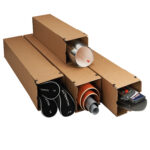 Scatola a tubo Square Box - chiusura strip - 10,5 x 10,5 x 61 cm - cartone microonda - avana - Bong Packaging - conf. 10 pezzi - immagine 2