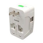 Adattatore da viaggio universale - 2 prese USB - bianco - MKC Melchioni - immagine 4