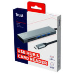 Hub USB-C veloce e lettore di schede - 3 porte - argento - Trust - immagine 5