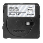 Brother - Nastro -  Bianco/Trasparente - BTAG135 - 12mm x 8mt - immagine 2