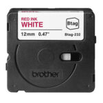 Brother - Nastro -  Rosso/Bianco - BTAG232 - 12mm x 4mt - immagine 2