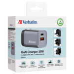 Adattatore da viaggio GNC-35 - 1x USB-C PD 35W, 1x USB-A QC 3.0 35W - Verbatim - 32200 - immagine 2