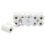 Rotolo per POS e carta di credito - 57 mm x 20 m - 55 gr - diametro esterno 40 mm - anima 12 mm - carta termica BPA free - Sabacart - blister 10 pezzi