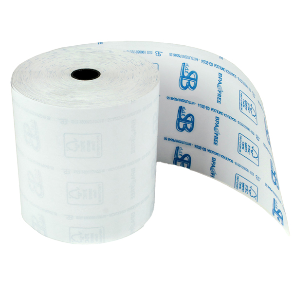 MD_100151 Rotolo registratore cassa - 57,5 mm x 30 m - 55 gr - diametro esterno 50 mm - anima 12 mm - carta termica BPA free - Sabacart - blister 10 pezzi - immagine 1