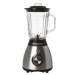 Frullatore Frullo Glass - con bicchiere in vetro - 600 W - nero/argento - Melchioni family