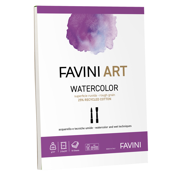 MD_100781 Album collato Watercolor - A5 - 300 gr - 10 fogli - Favini Art - immagine 1