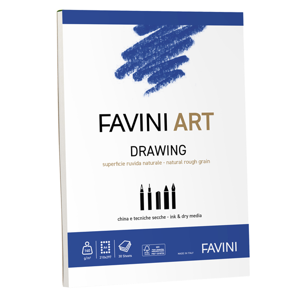 MD_100782 Album collato Drawing - A4 - 140 gr - 30 fogli - Favini Art - immagine 1