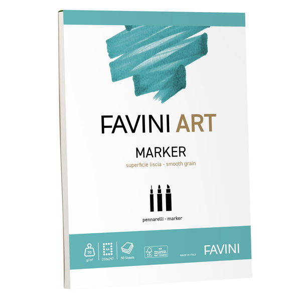 MD_100783 Album collato Marker - A4 - 70 gr - 50 fogli - Favini Art - immagine 1