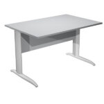 Scrivania lineare Easy - 160 x 80 x 72 cm - Grigio/grigio alluminio