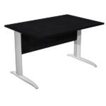 Scrivania lineare Easy - 140 x 80 x 72 cm - Nero venato/grigio alluminio