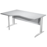 Scrivania Compact Sinistro Easy - 160 x 60/80/100 cm - Grigio/grigio alluminio