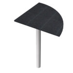 Raccordo angolare 90° per scrivanie Easy - 80 x 80 cm - nero venato/grigio alluminio