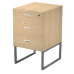 Cassettiera Essence - 3 cassetti - con supporto metal - 41,5 x 49,5 x 57,6 cm - Rovere/Antracite