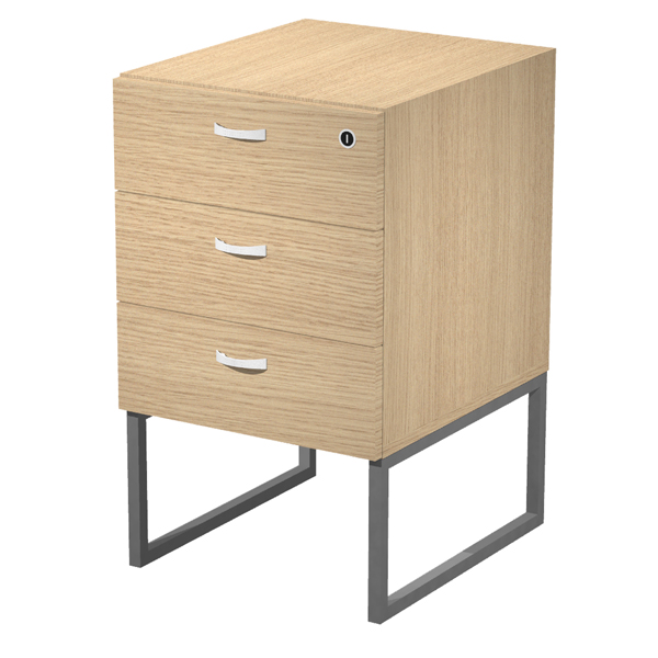 MD_100936 Cassettiera Essence - 3 cassetti - con supporto metal - 41,5 x 49,5 x 57,6 cm - Rovere/Antracite - immagine 1
