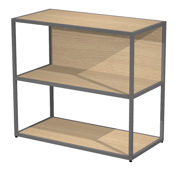MD_100954 Libreria bassa a giorno Essence - 90 x 44 x 80 cm - Rovere/antracite - immagine 1