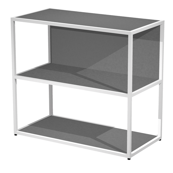 MD_100958 Libreria bassa a giorno Essence - 90 x 44 x 80 cm - Antracite/bianco - immagine 1