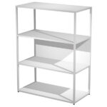 Libreria media a giorno Essence - 90 x 44 x 119 cm - Bianco/bianco
