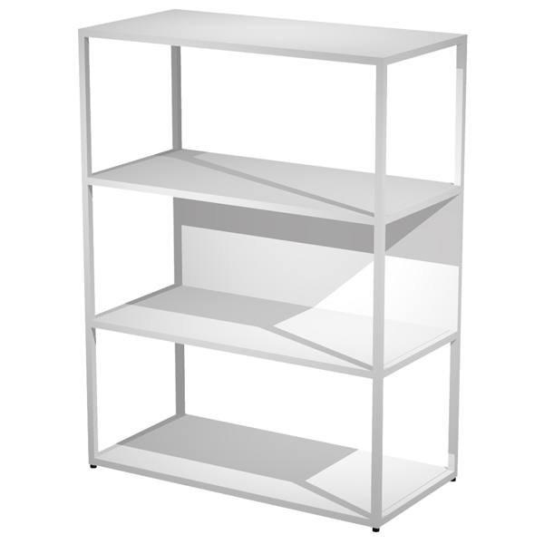 MD_100962 Libreria media a giorno Essence - 90 x 44 x 119 cm - Bianco/bianco - immagine 1