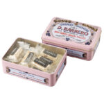 Scrigno regalo - con torroni bianchi friabili - 100 gr - metallo - rosa - Barbero