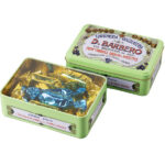 Scrigno regalo - con torroni ricoperti friabili - 100 gr - metallo - verde - Barbero
