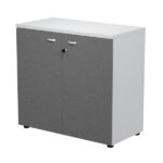 Armadio basso con ante Essence - con serratura - 90 x 46 x 85 cm - bianco/antracite