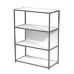 Libreria 4 ripiani Modular - 90 x 44 x 122 cm - struttura metal antracite - bianco