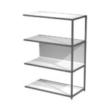 Modulo aggiuntivo per libreria Modular - 90 x 44 x 122 cm - struttura metal antracite - bianco